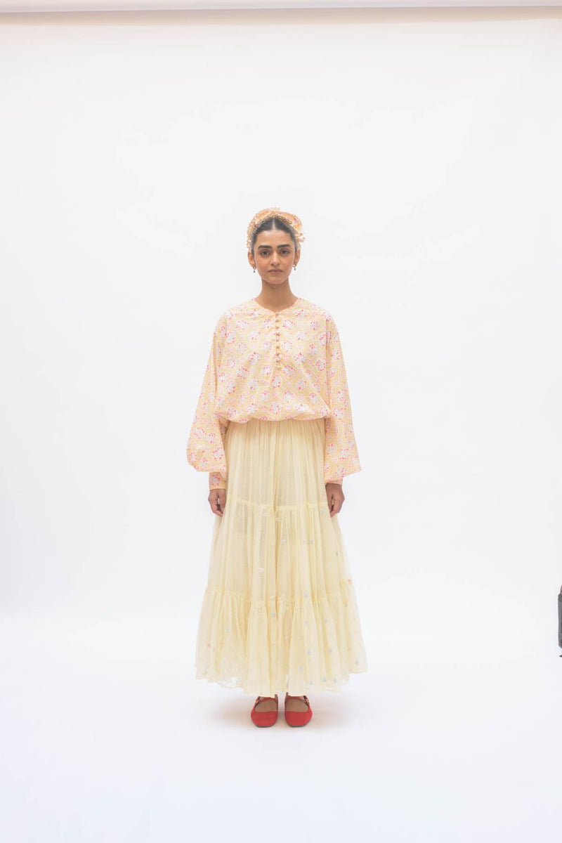 MAYA SKIRT LEMON by TOKREE in yellow color for women Worldwide