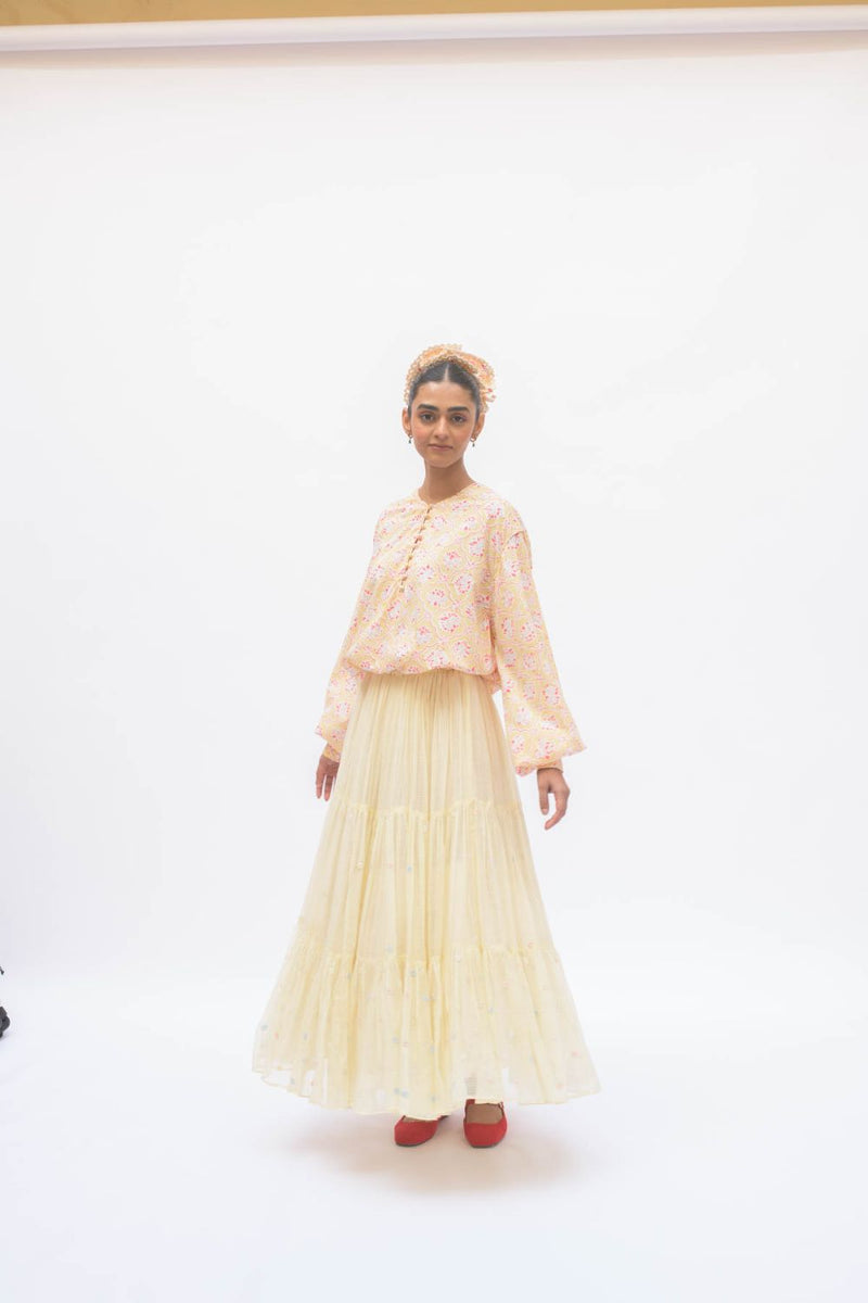 MAYA TOP LEMON cotton by TOKREE in yellow color for women Worldwide