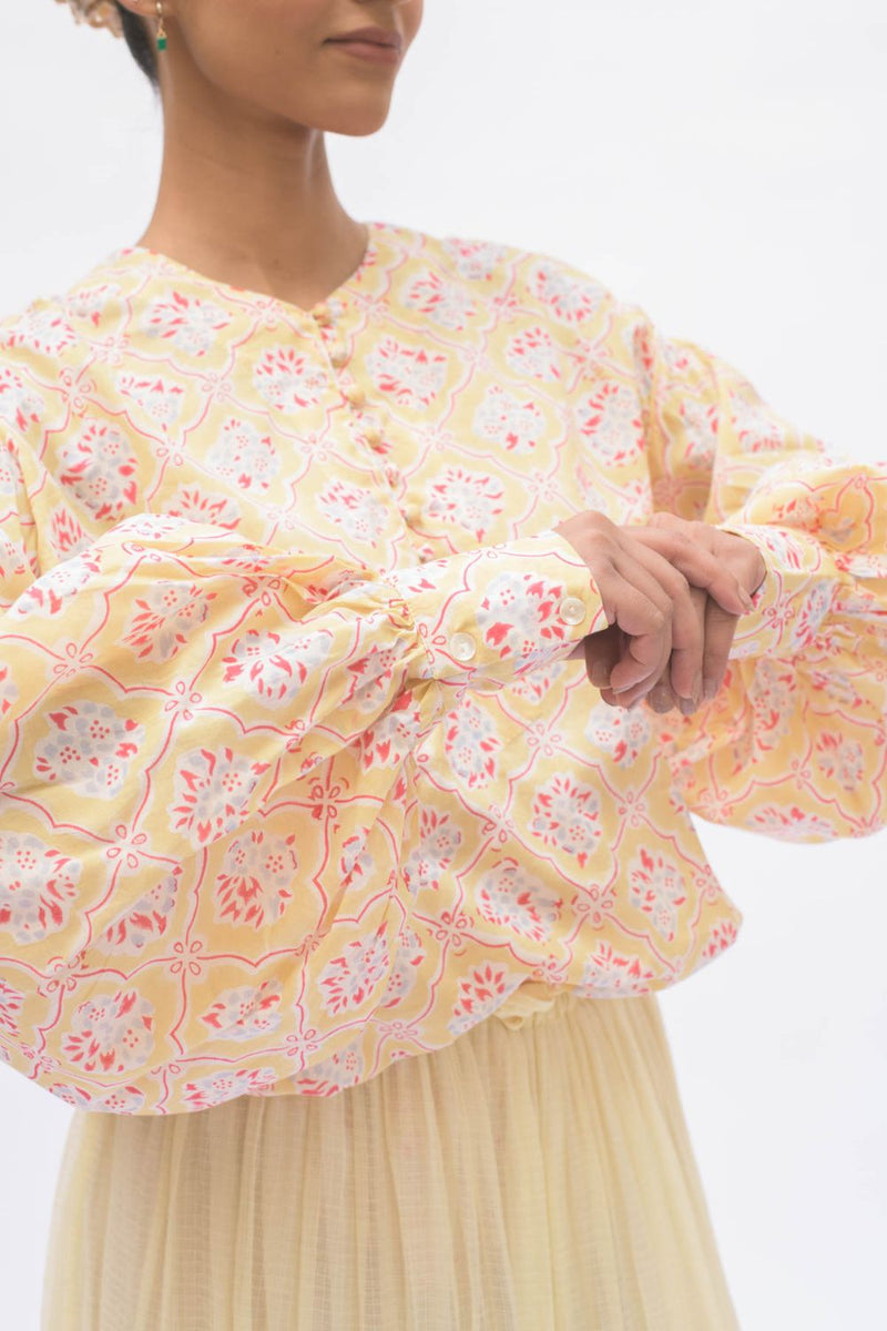 MAYA TOP LEMON cotton by TOKREE in yellow color for women Worldwide