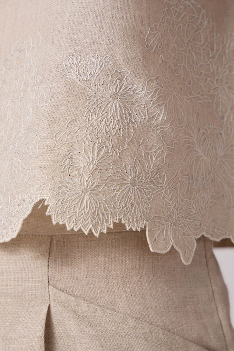 Toni Beige Top 100% linen top/shirt by The Summer House in beige for women Worldwide