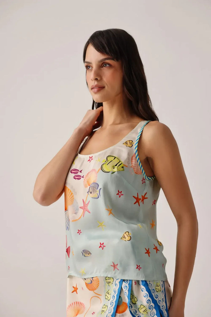 Toni Vest - Seaborn satin by NOIB for women Worldwide