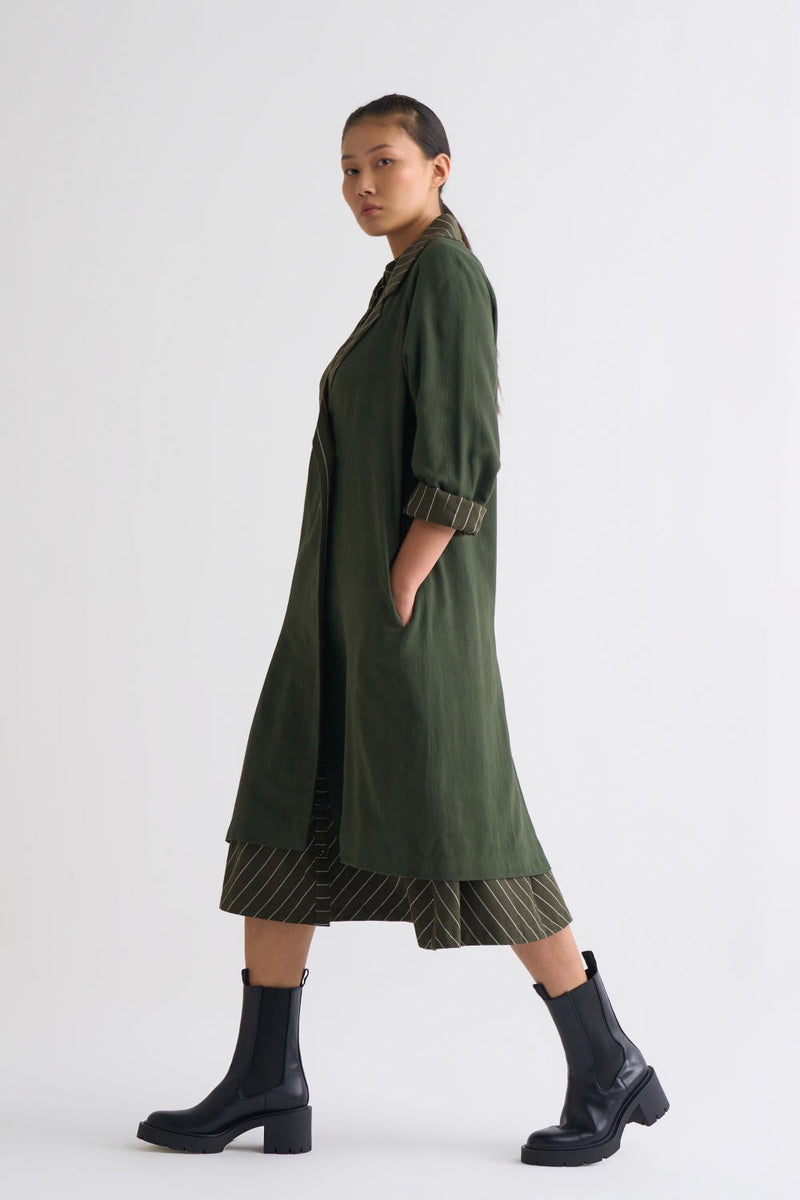 Trench Jacket Co-ord - Olive Dress,Co-ord Set,Top & Tunics,Jackets & Overlays by THREE for women Worldwide