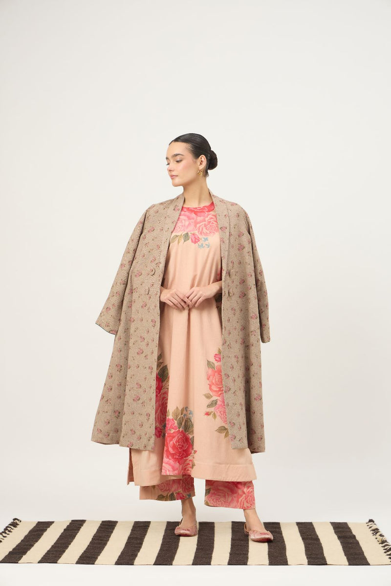 Rose Print Trench