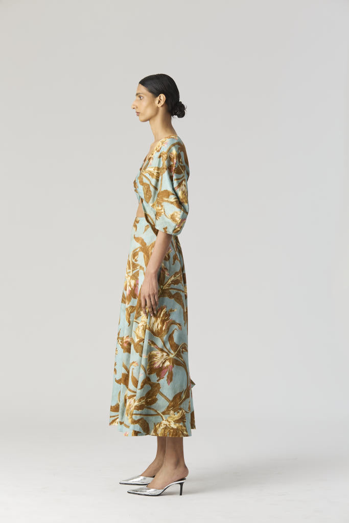 TREVI FRONT KNOTTED DRESS satin by Yam for women Worldwide