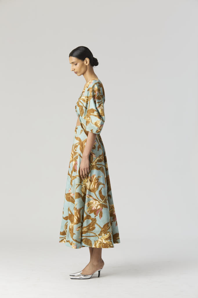 TREVI FRONT KNOTTED DRESS satin by Yam for women Worldwide