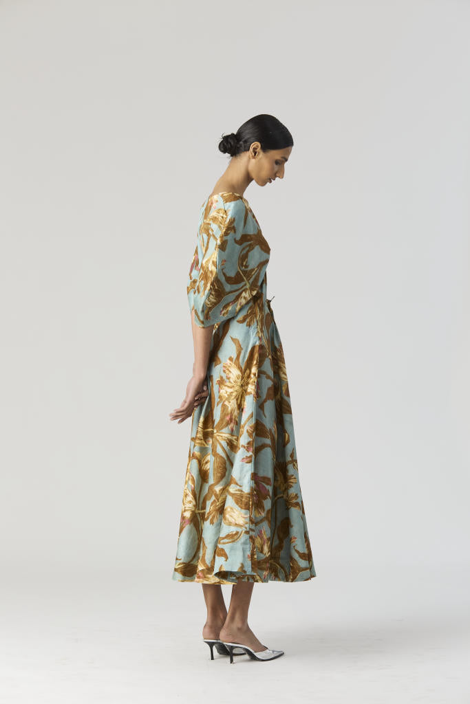 TREVI FRONT KNOTTED DRESS satin by Yam for women Worldwide