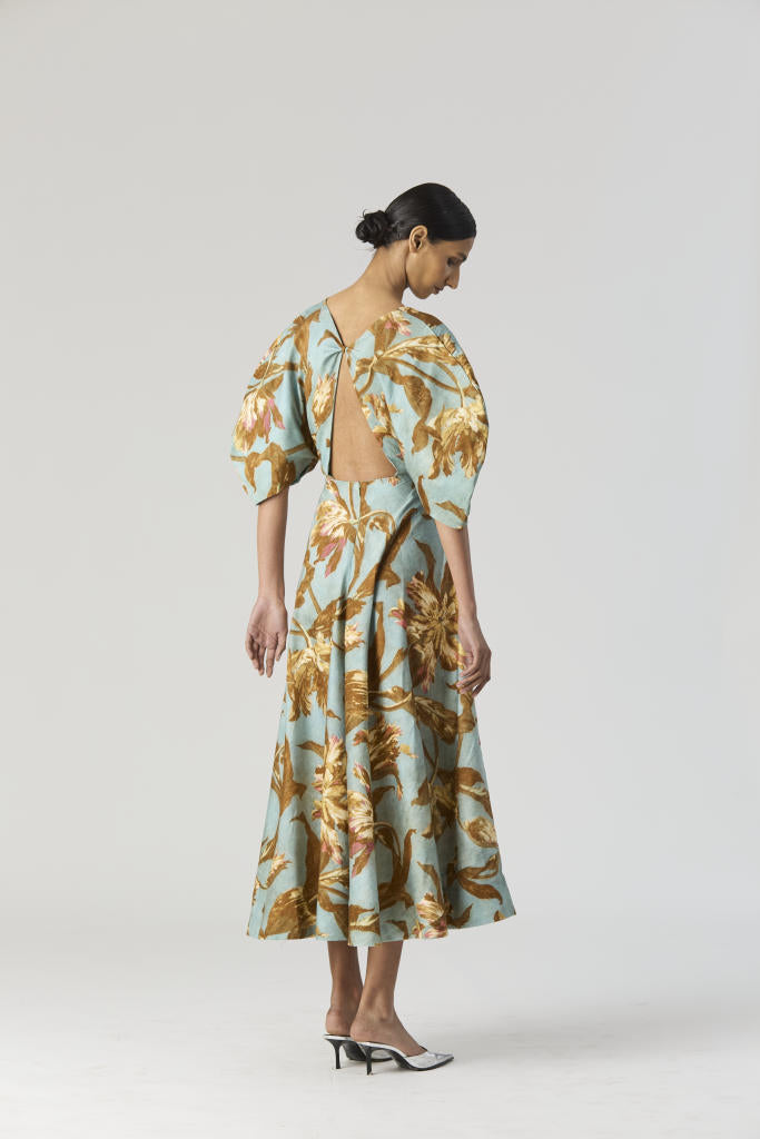TREVI FRONT KNOTTED DRESS satin by Yam for women Worldwide