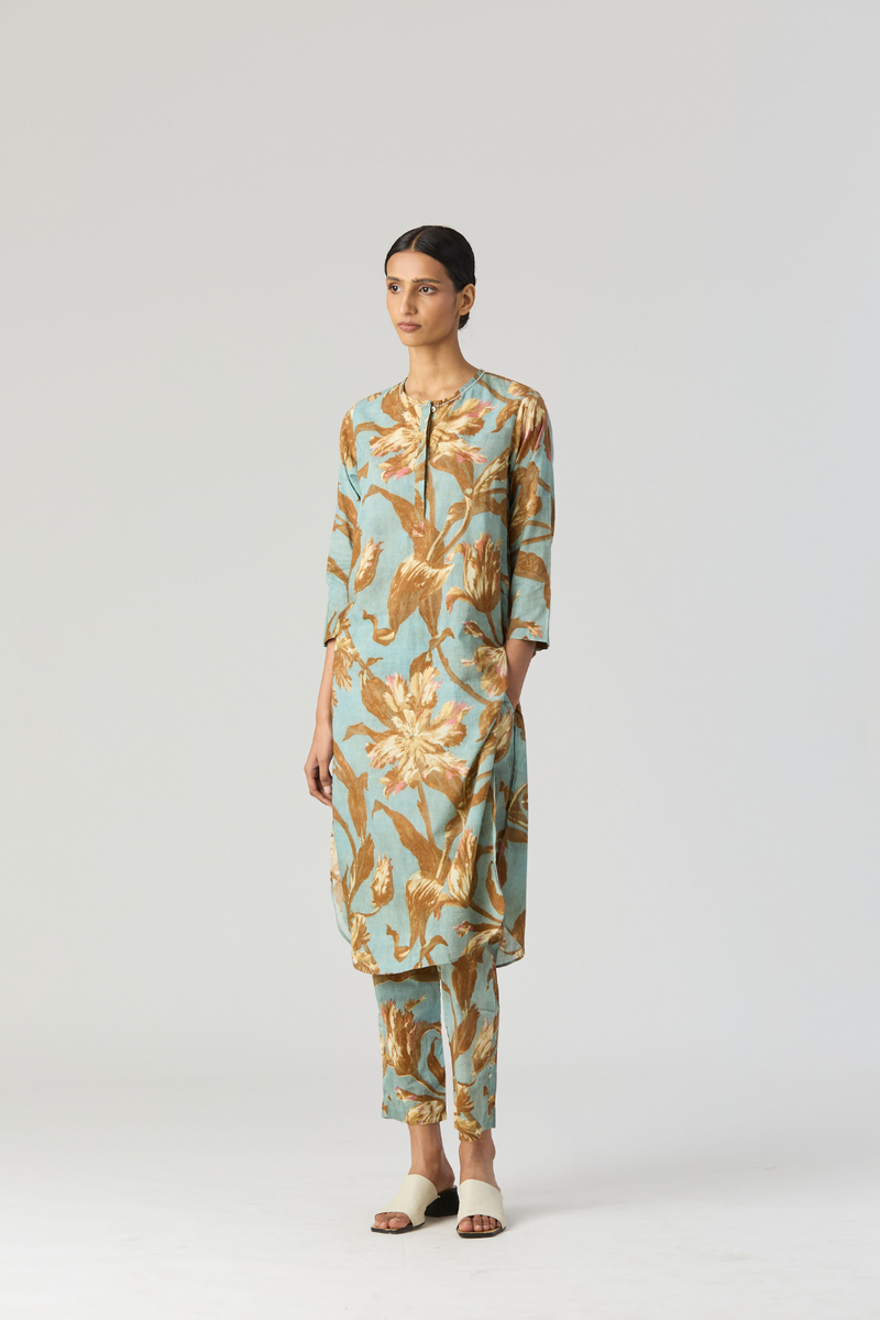 TREVI LONG KURTA SET cotton by Yam for women Worldwide