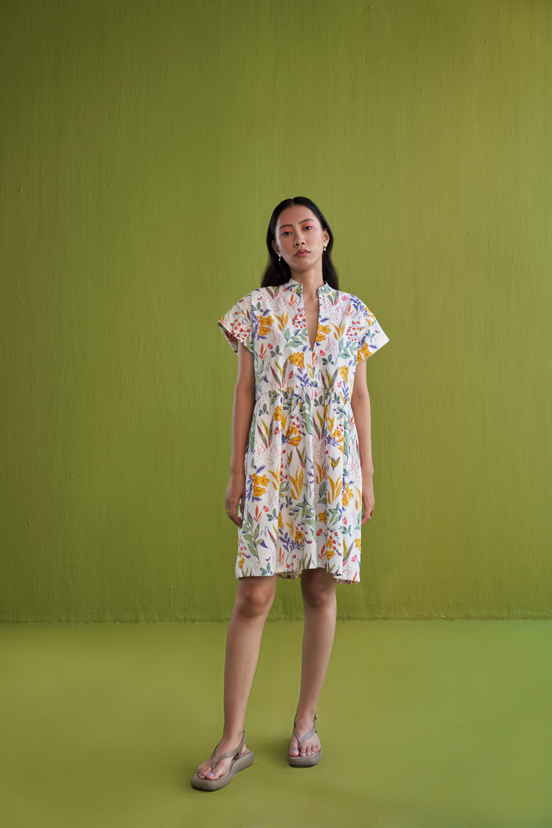 Tropical Garden Organic Cotton Dress poplin by SUI for women Worldwide