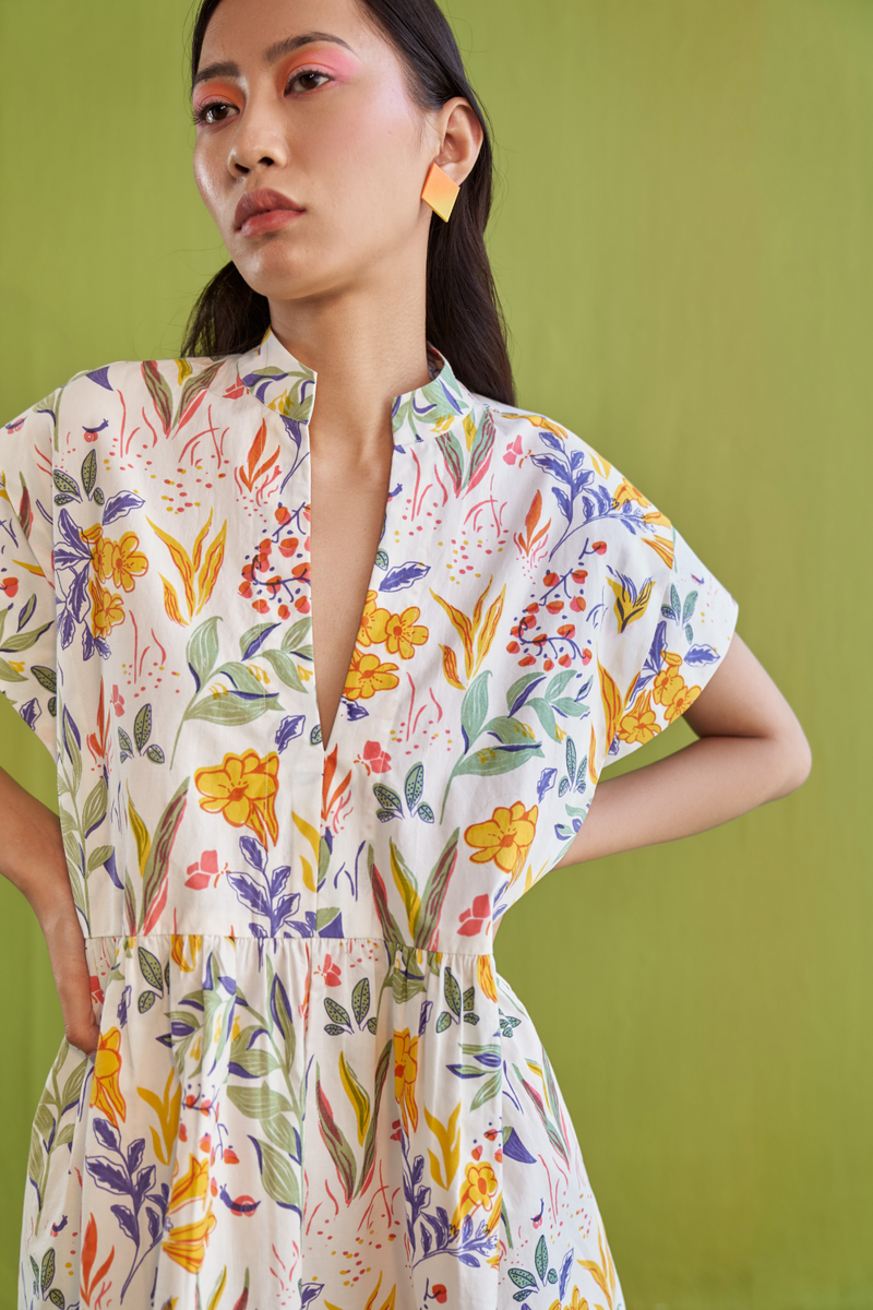 Tropical Garden Organic Cotton Dress poplin by SUI for women Worldwide