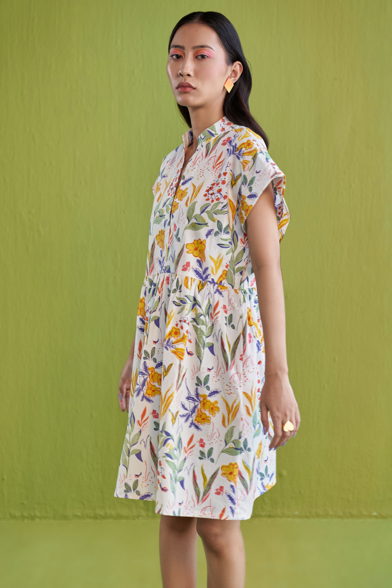 Tropical Garden Organic Cotton Dress poplin by SUI for women Worldwide
