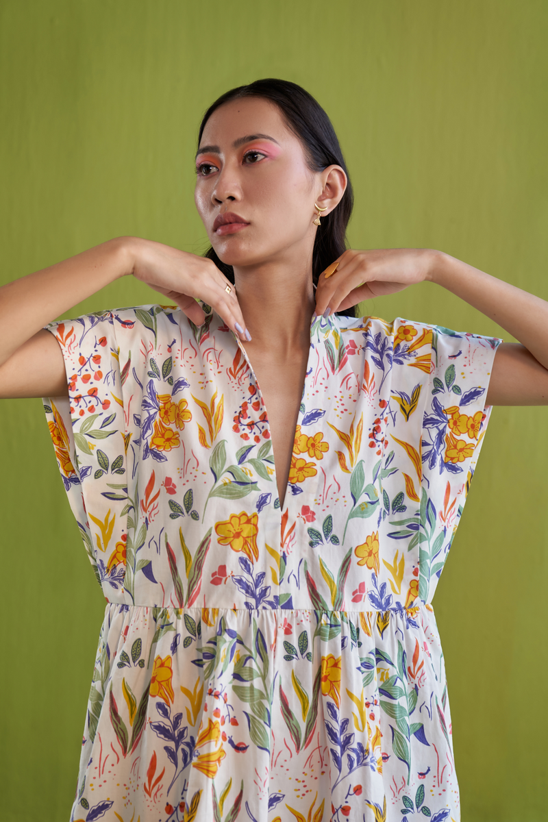 Tropical Garden Organic Cotton Dress poplin by SUI for women Worldwide