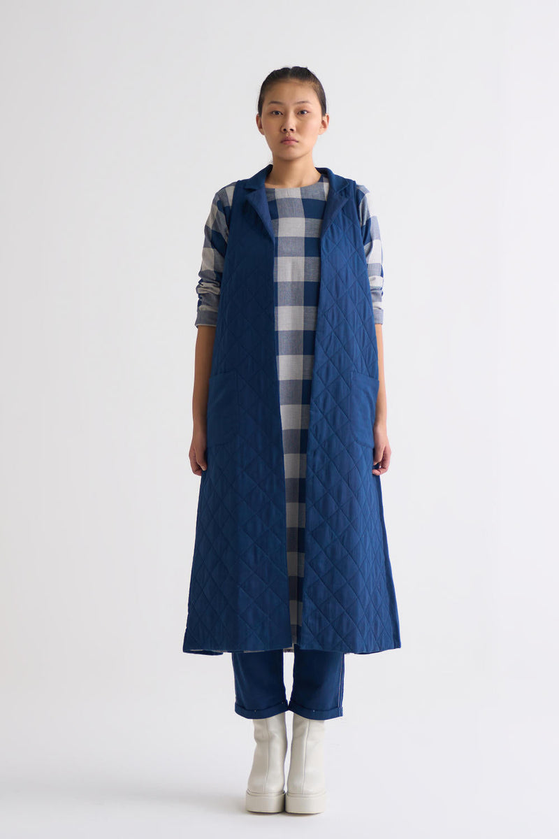 U-Shape Back Pleat Jacket Co ord - Navy Co-ord Set,Jackets & Overlays by THREE for women Worldwide
