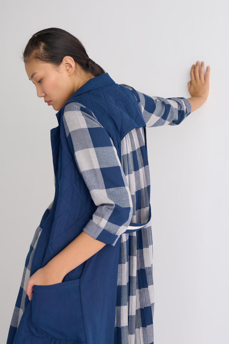 U-Shape Back Pleat Jacket Co ord - Navy Co-ord Set,Jackets & Overlays by THREE for women Worldwide