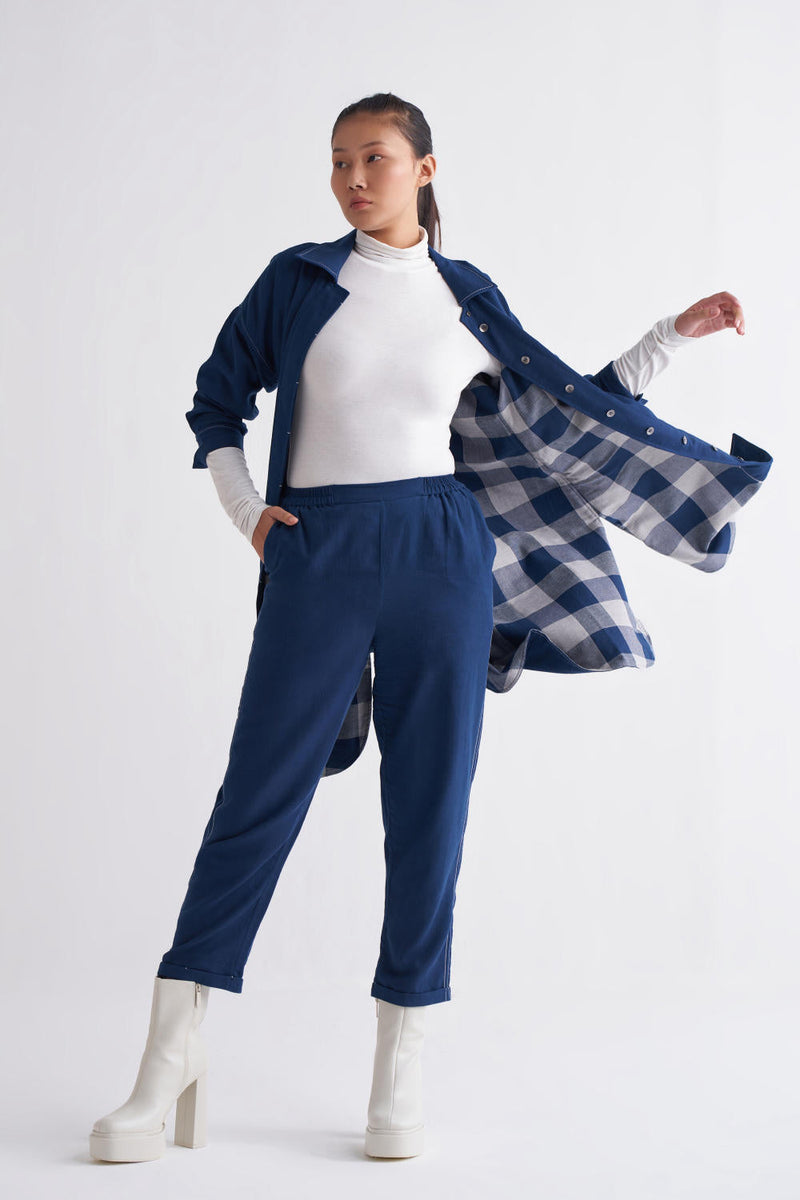 U-Shape Jacket Co-ord - Navy Co-ord Set,Bottoms,Jackets & Overlays by THREE for women Worldwide