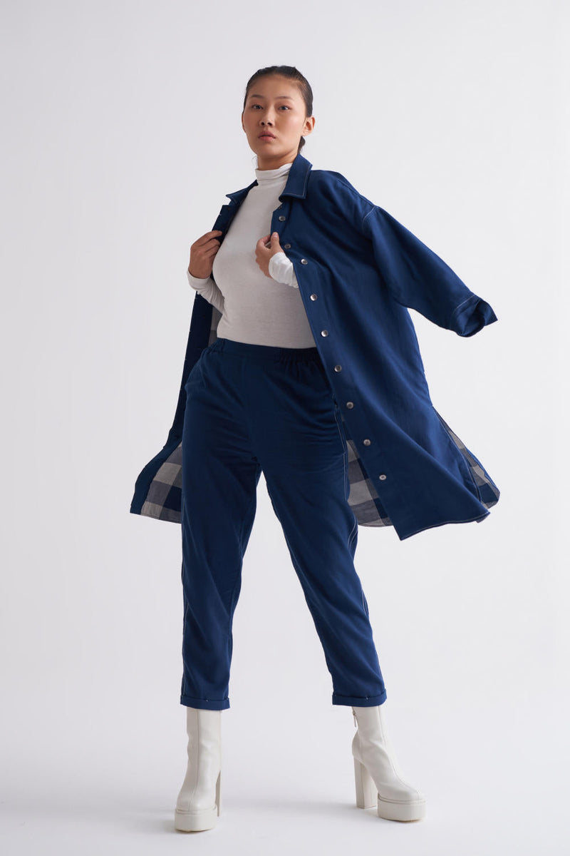 U-Shape Jacket Co-ord - Navy Co-ord Set,Bottoms,Jackets & Overlays by THREE for women Worldwide