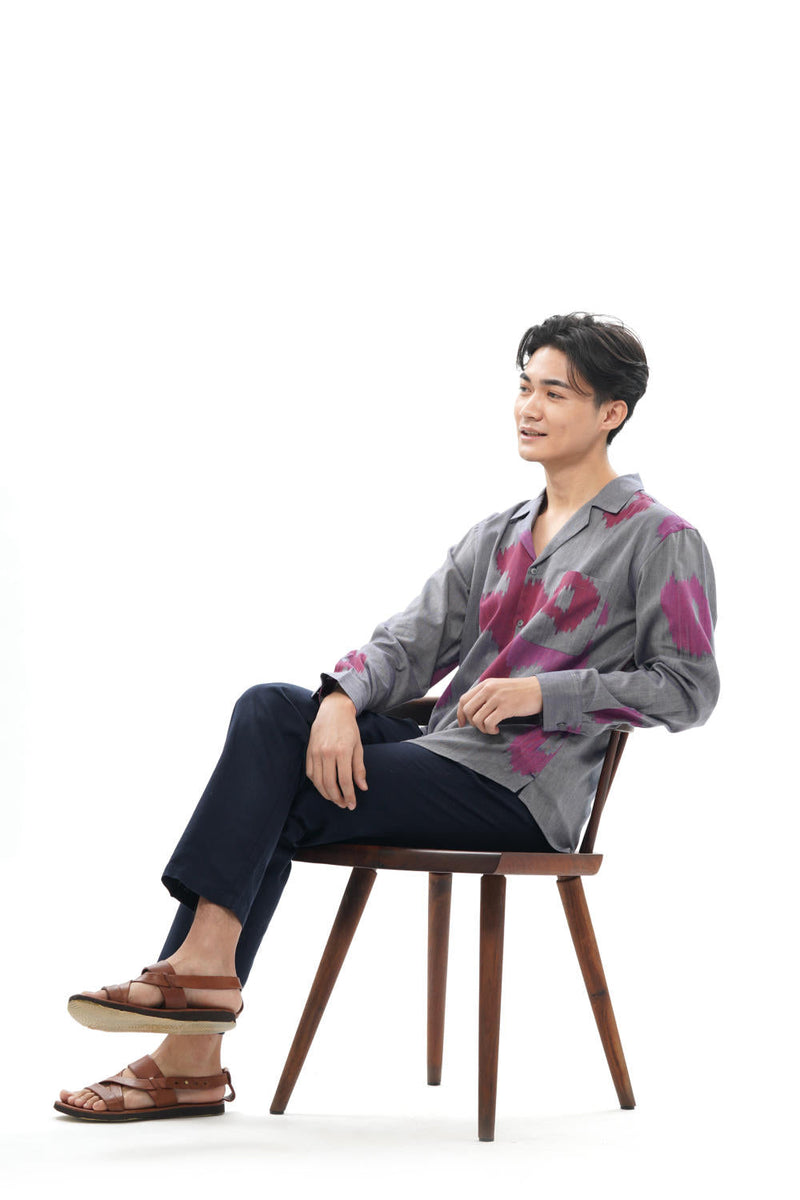 UME MENS RESORT COLLAR SHIRT 100% cotton by Translate Men in blue color for men Worldwide