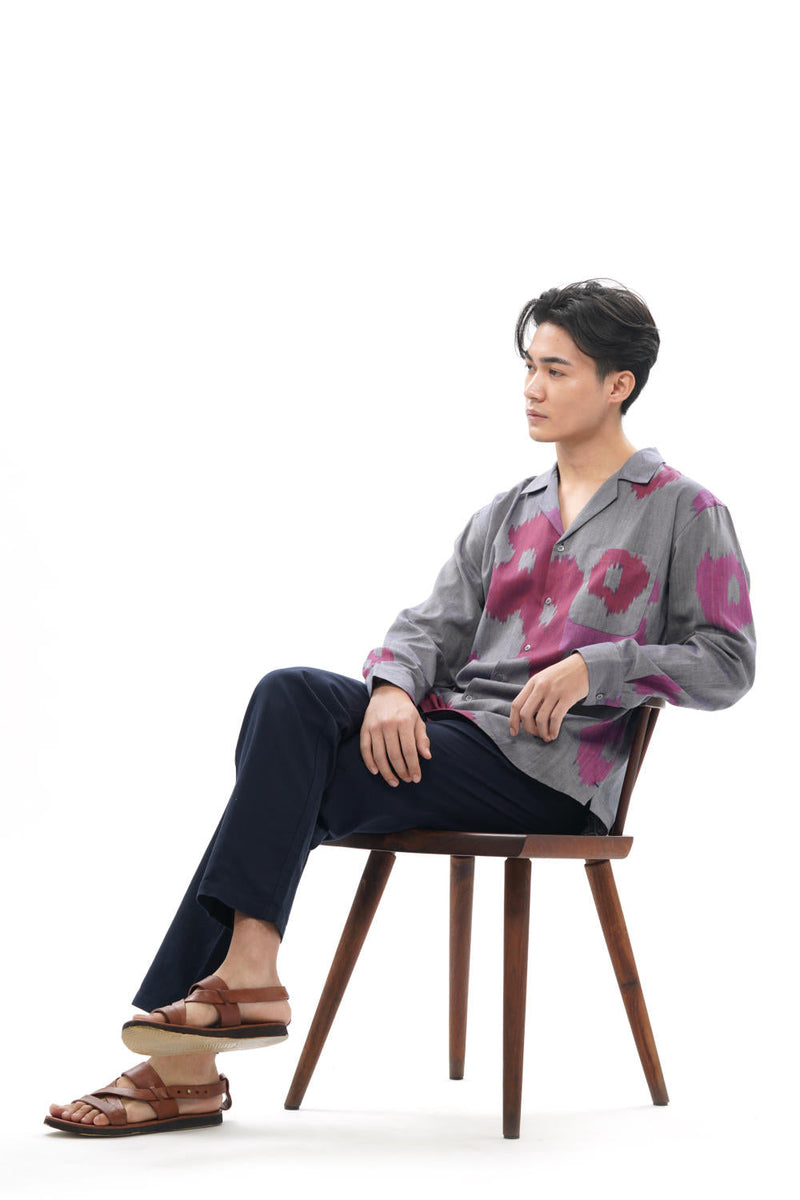 UME MENS RESORT COLLAR SHIRT 100% cotton by Translate Men in blue color for men Worldwide