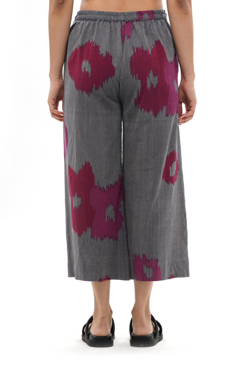 UME PALAZZO 100% cotton by Translate - Handwoven Ikat in blue color for women Worldwide