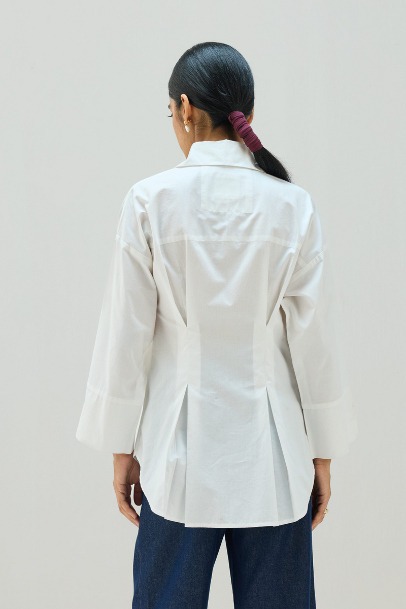Under The Palms Organic Cotton Wrap Shirt cotton by Sui in white color for women Worldwide
