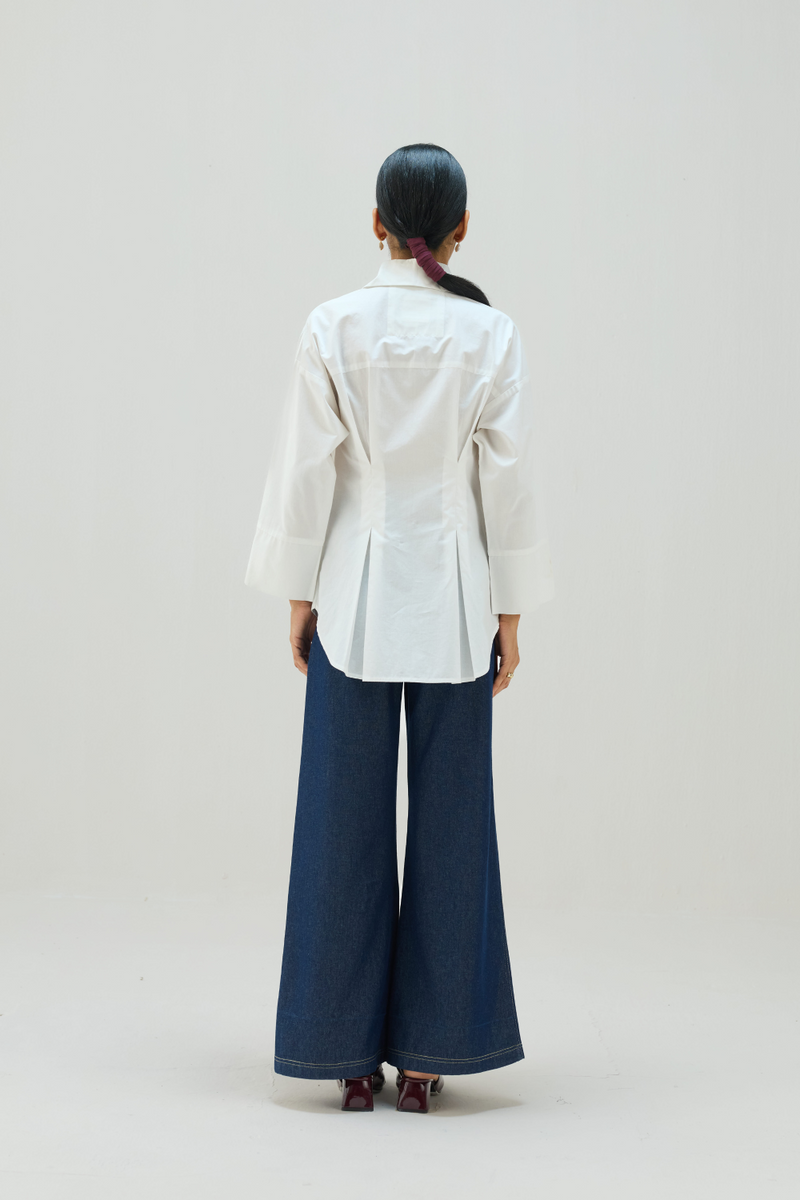 Under The Palms Organic Cotton Wrap Shirt cotton by Sui in white color for women Worldwide