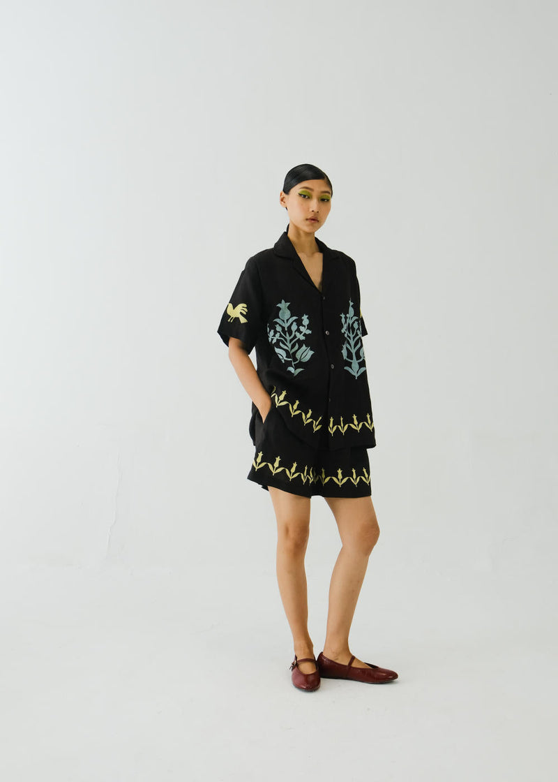 Unisex Set-Black Bird Applique by CORD for women Worldwide