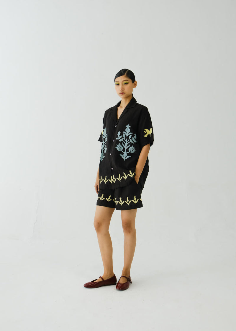 Unisex Set-Black Bird Applique by CORD for women Worldwide