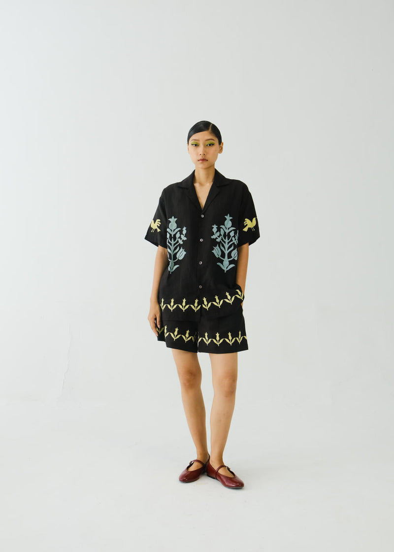 Unisex Set-Black Bird Applique by CORD for women Worldwide