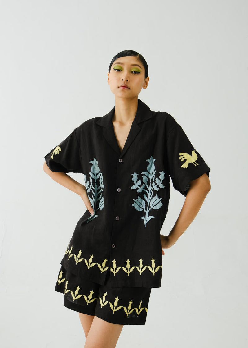 Unisex Shirt-Black Bird Applique by CORD for women Worldwide