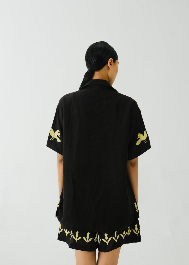 Unisex Shirt-Black Bird Applique by CORD for women Worldwide