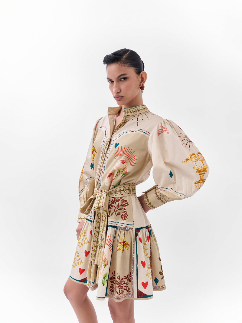 Celia Mini-Postcards And Petals cotton dress by NOIB in multi-color for women Worldwide