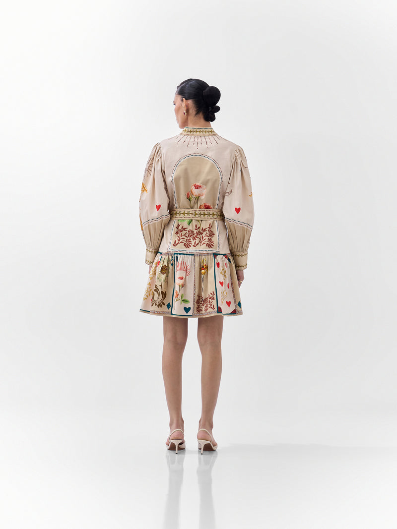 Celia Mini-Postcards And Petals cotton dress by NOIB in multi-color for women Worldwide