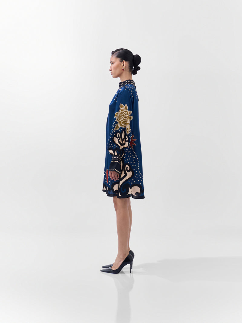 Amber Mini-Old Rose viscose dress by NOIB in multi-color for women Worldwide