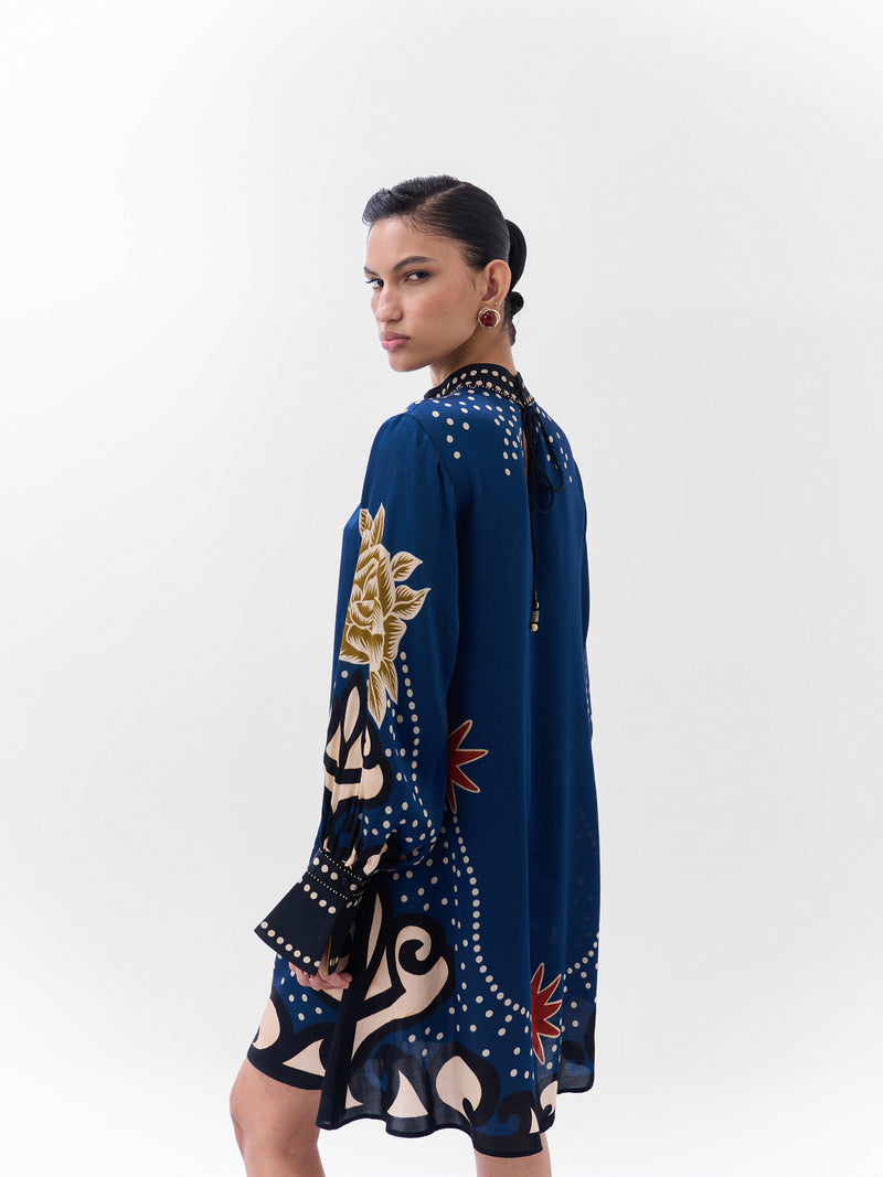 Amber Mini-Old Rose viscose dress by NOIB in multi-color for women Worldwide