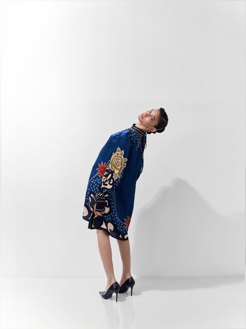 Amber Mini-Old Rose viscose dress by NOIB in multi-color for women Worldwide