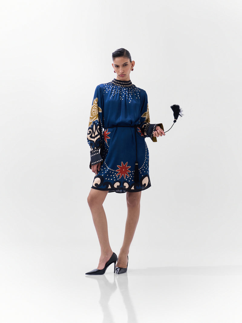 Amber Mini-Old Rose viscose dress by NOIB in multi-color for women Worldwide