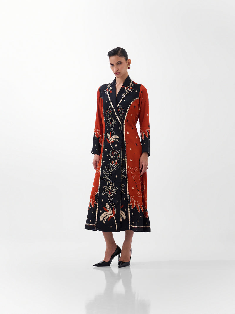 Willow Maxi-Nocturnal Jungle viscose dress by NOIB in multi-color for women Worldwide
