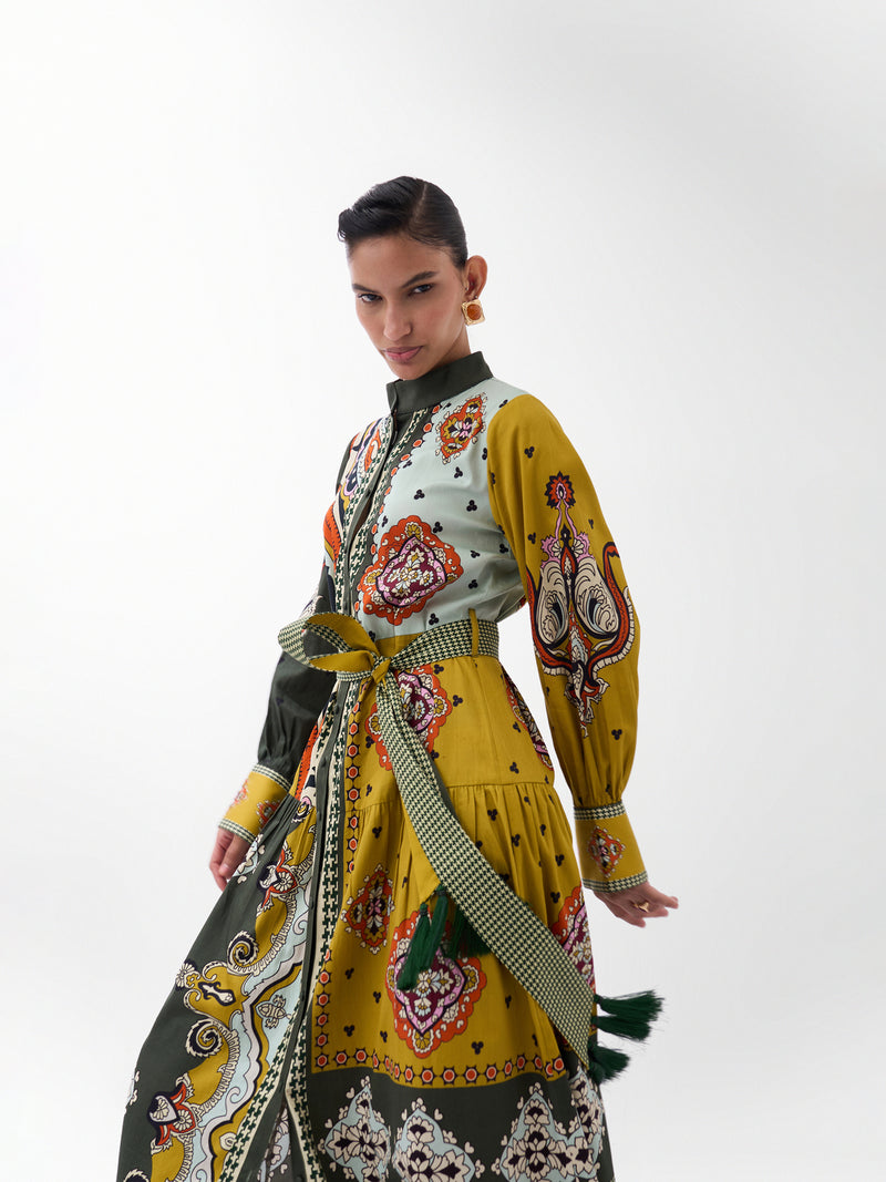 Celia Maxi-Mosaic cotton dress by NOIB in multi-color for women Worldwide