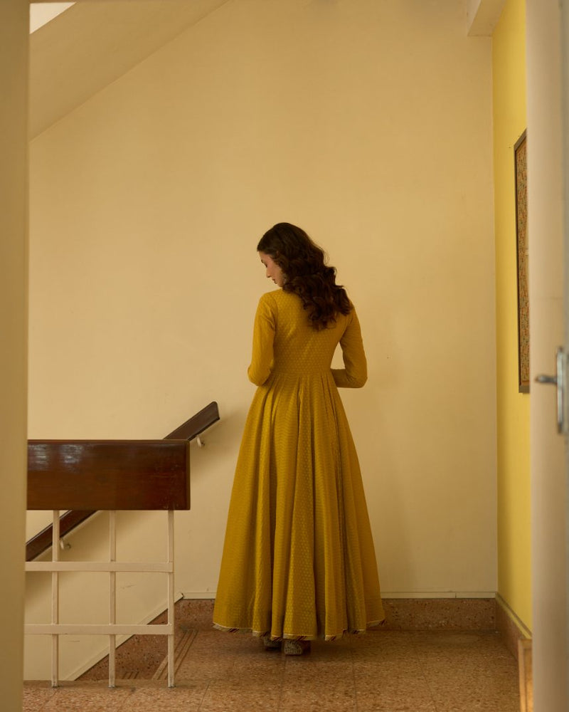 Sital Kurta chanderi kurta/kurta set by SWATTI KAPOOR in yellow for women Worldwide