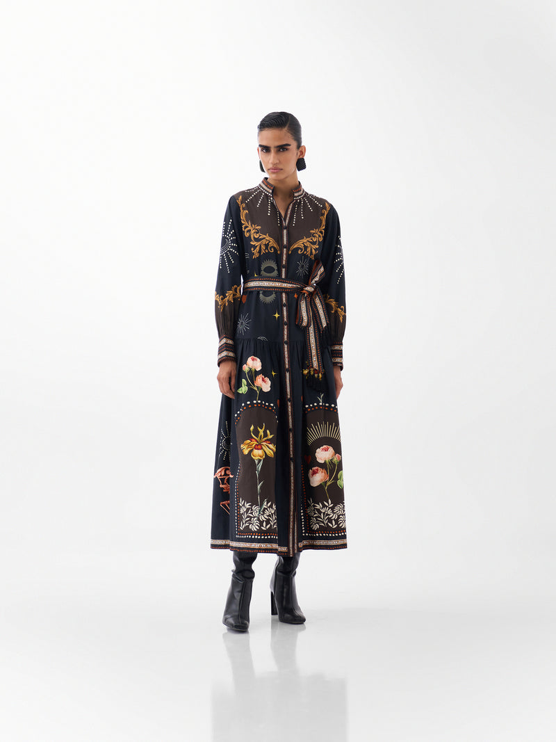 Celia Maxi-Postcards And Petals cotton dress by NOIB in multi-color for women Worldwide