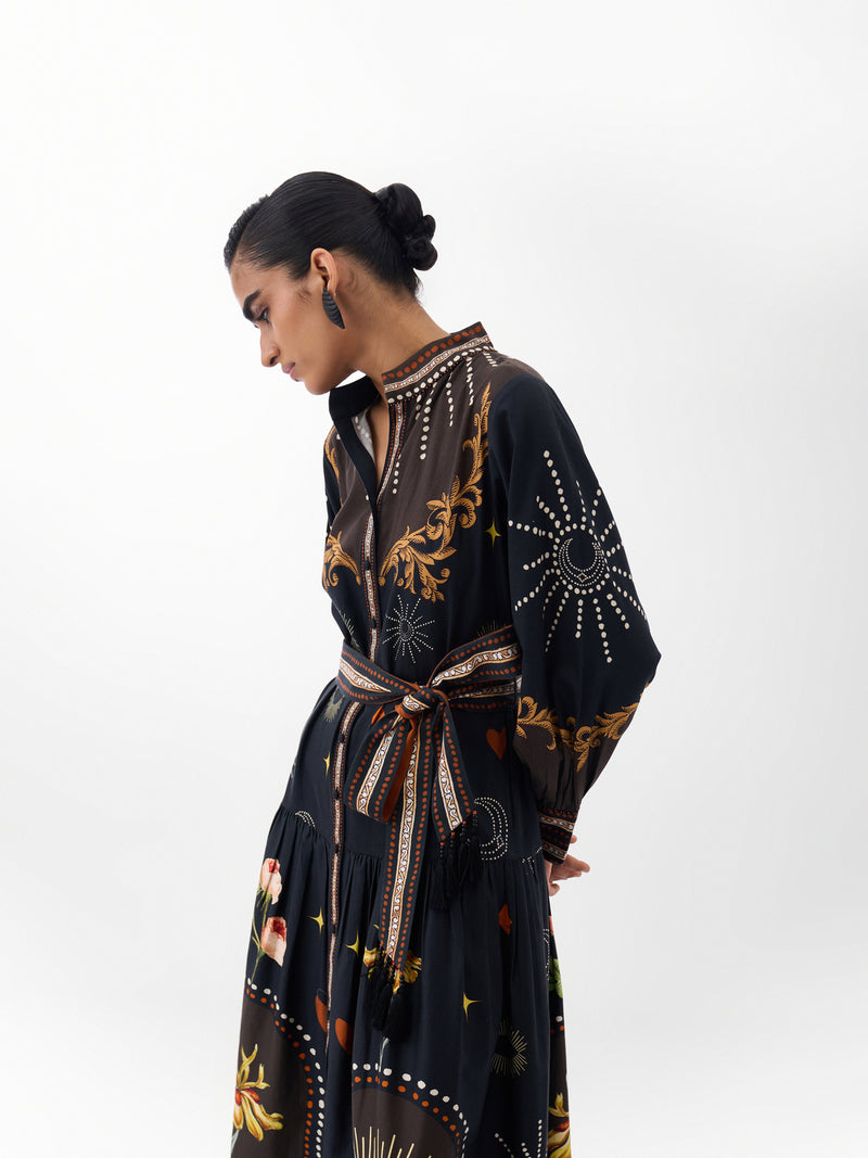 Celia Maxi-Postcards And Petals cotton dress by NOIB in multi-color for women Worldwide