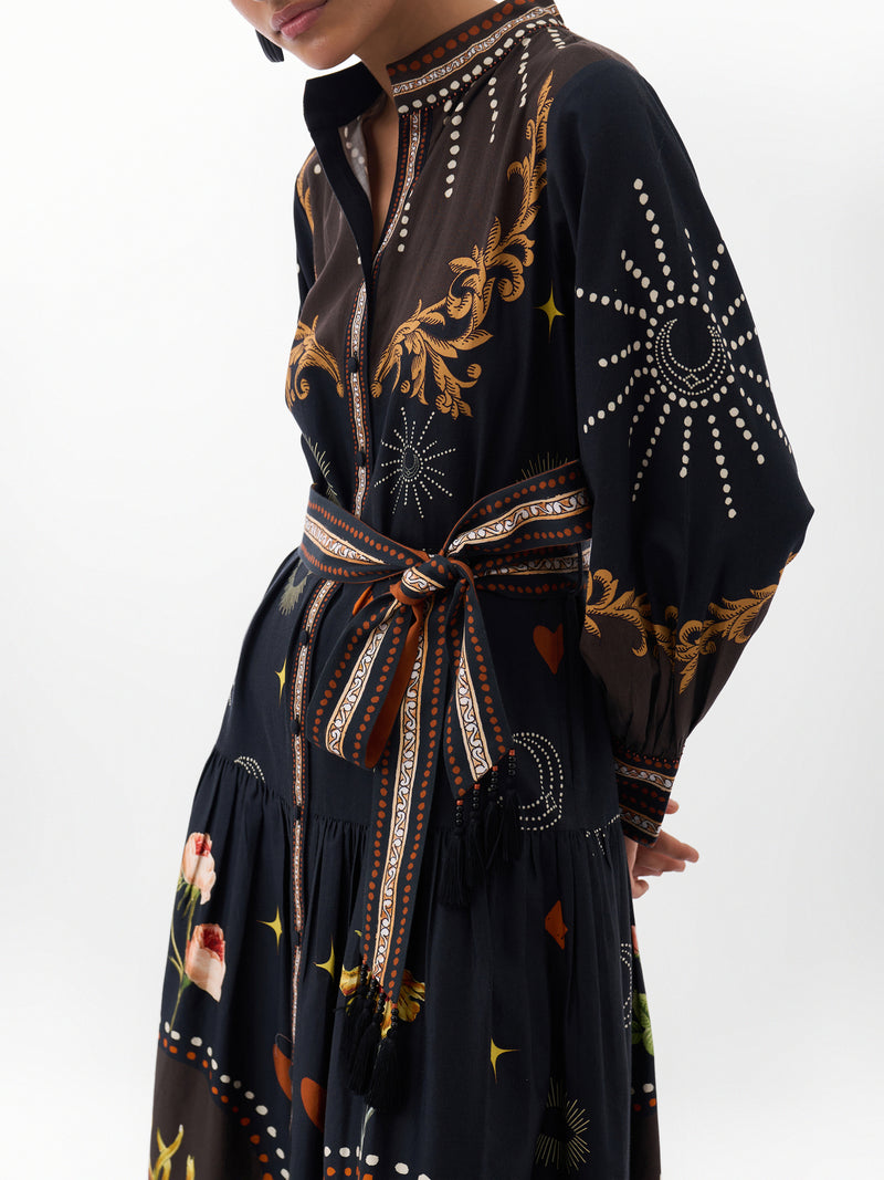 Celia Maxi-Postcards And Petals cotton dress by NOIB in multi-color for women Worldwide