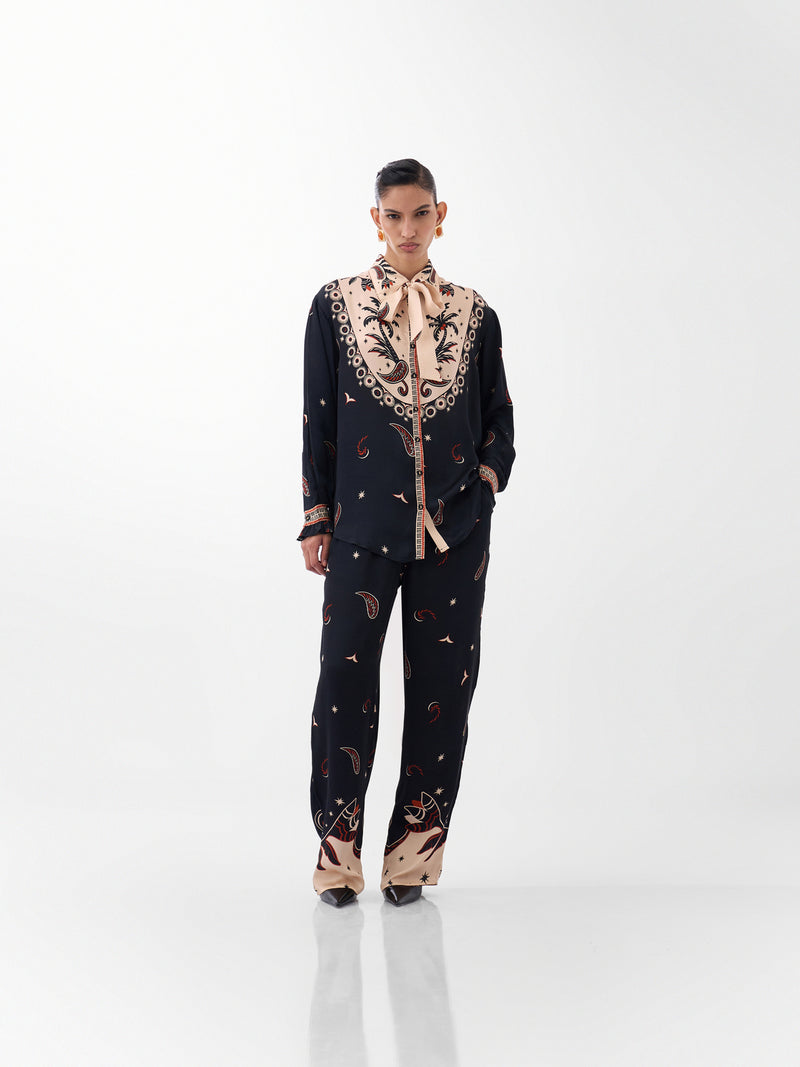 Thais Pants-Nocturnal Jungle viscose Pants by NOIB in multi-color for women Worldwide