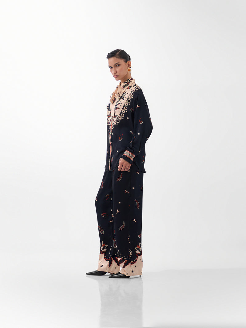 Iris Shirt-Nocturnal Jungle viscose Shirt by NOIB in multi-color for women Worldwide