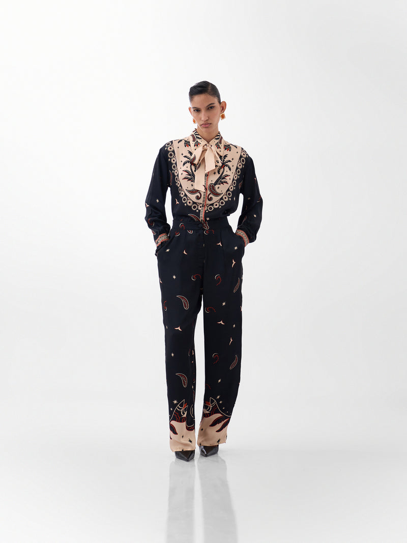 Thais Pants-Nocturnal Jungle viscose Pants by NOIB in multi-color for women Worldwide