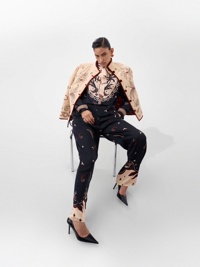 Iris Shirt-Nocturnal Jungle viscose Shirt by NOIB in multi-color for women Worldwide