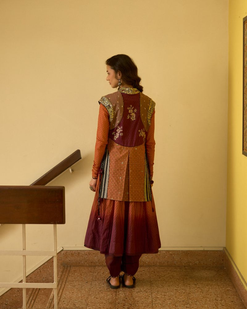 Usha Gilet chanderi indo-western by SWATTI KAPOOR in multi-color for women Worldwide