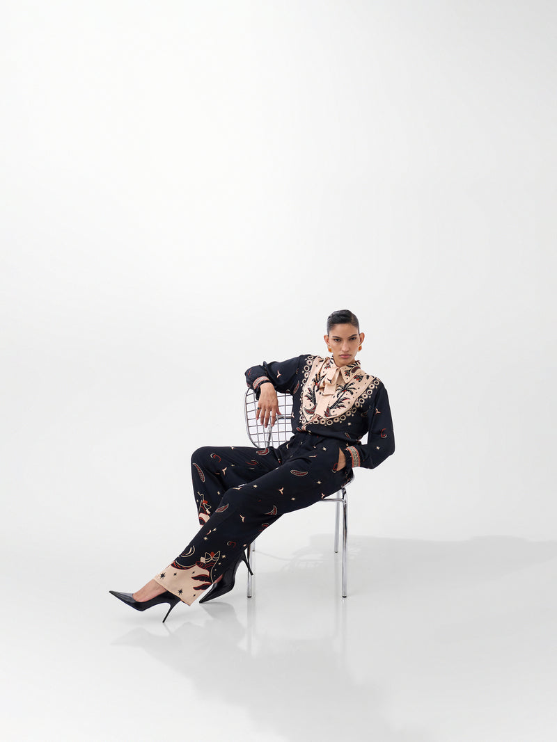 Thais Pants-Nocturnal Jungle viscose Pants by NOIB in multi-color for women Worldwide