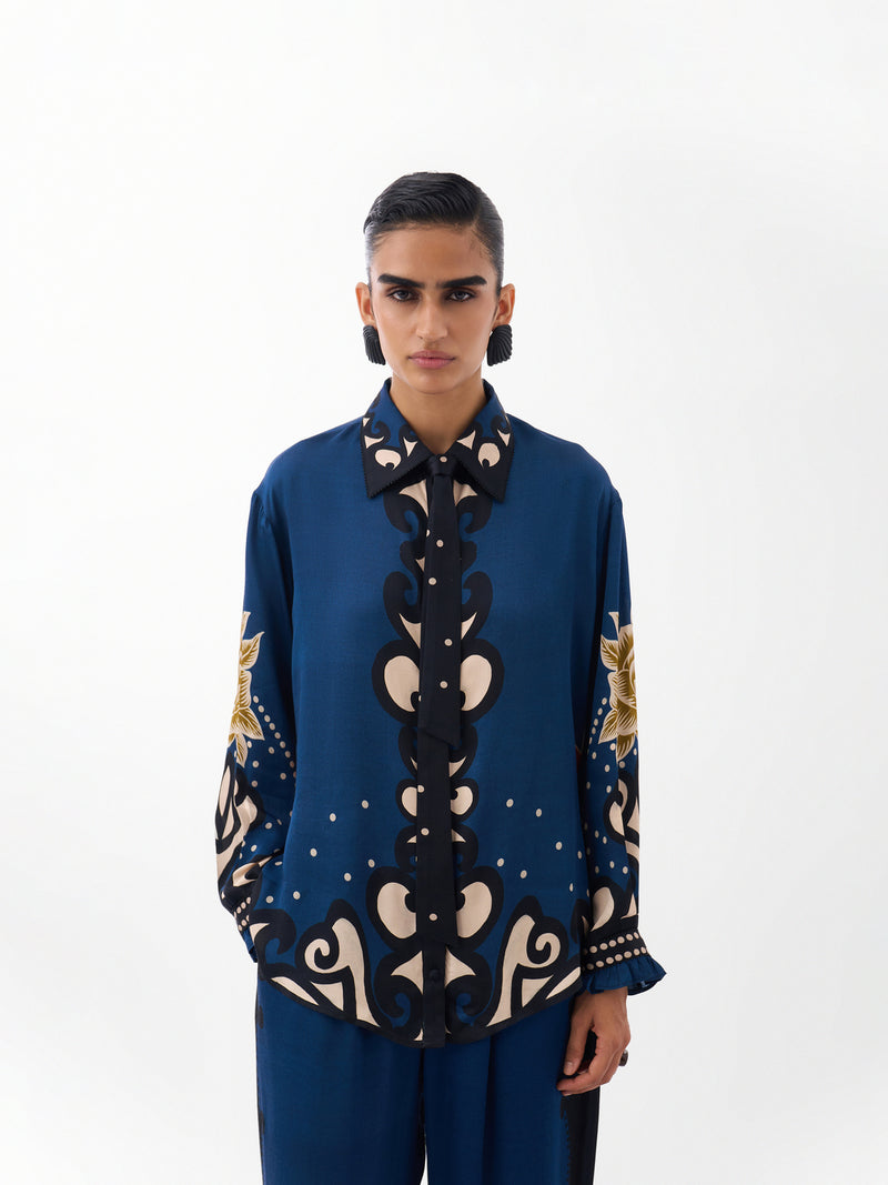 Iris Shirt-Old Rose viscose Shirt by NOIB in multi-color for women Worldwide