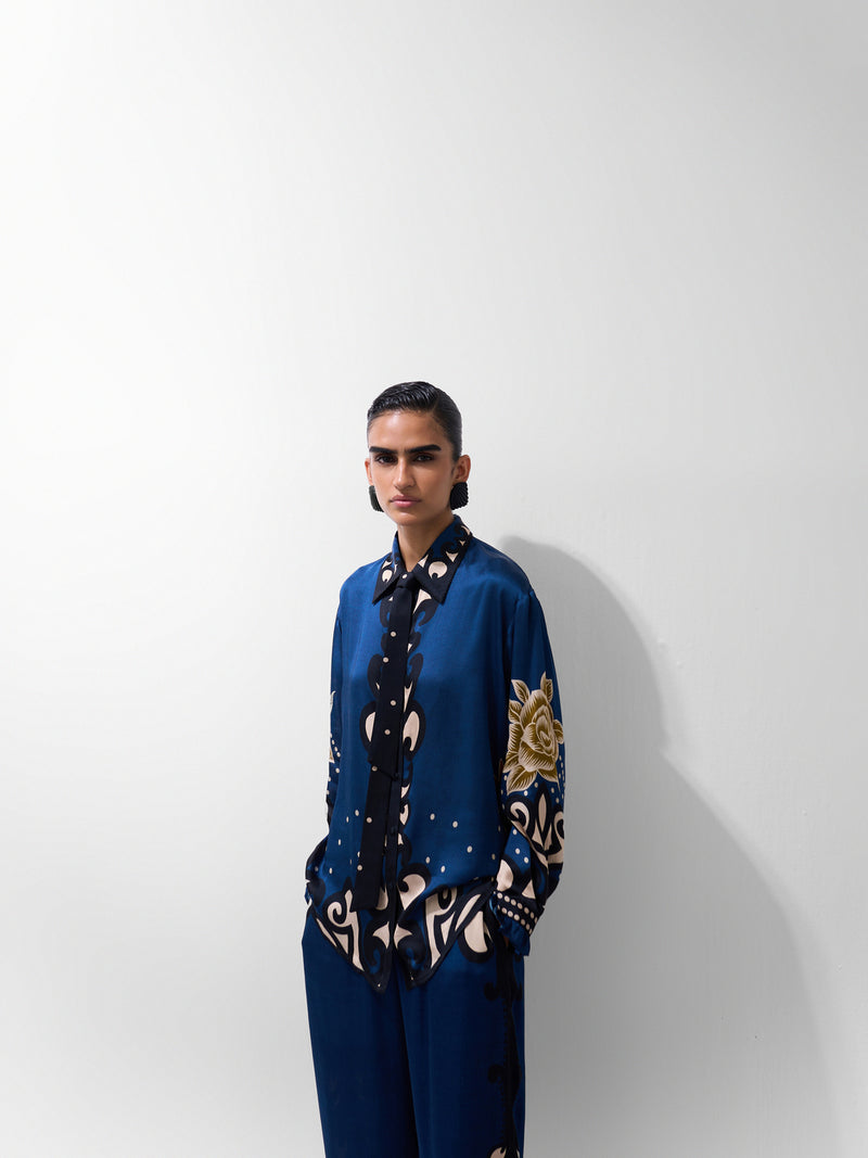 Iris Shirt-Old Rose viscose Shirt by NOIB in multi-color for women Worldwide